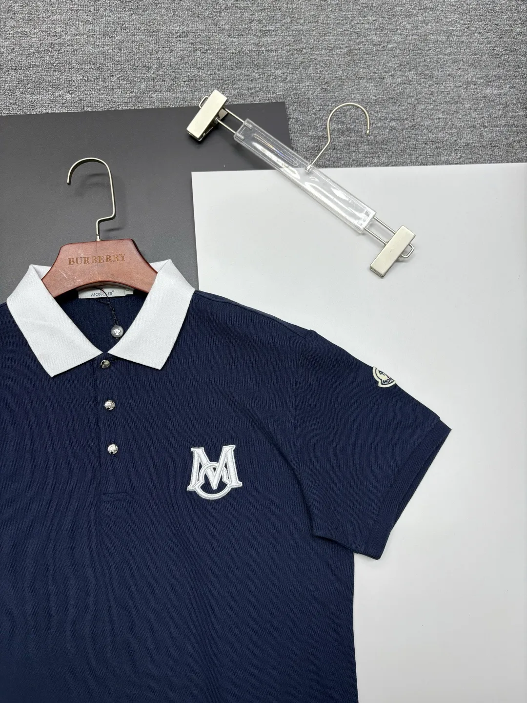 MONCLER LOGO New Arrival Polo Same Style 210 ， Factory New Arrival Versatile : Black White Royal Blue Size：M-3XL